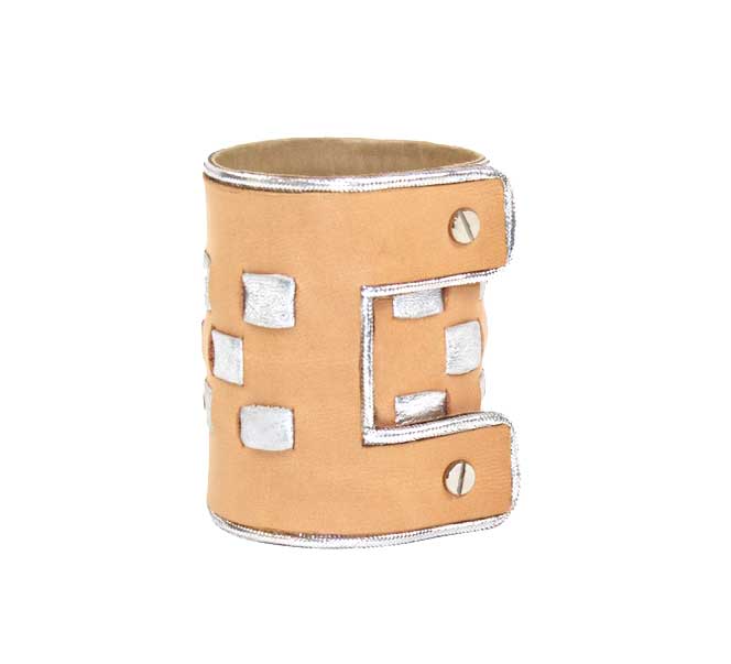 Kate Younger Designs Highway Lines Cuff - Natural & Silver